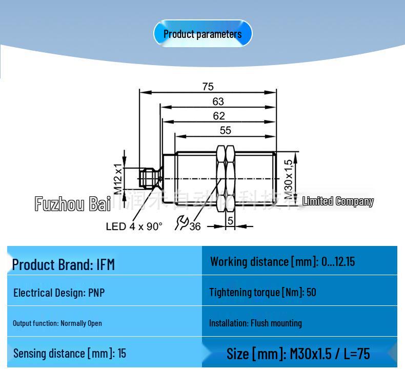 II5910 IFM Inductive Proximity Switch - Large Sensing Range, Brand New, Original Inquiry