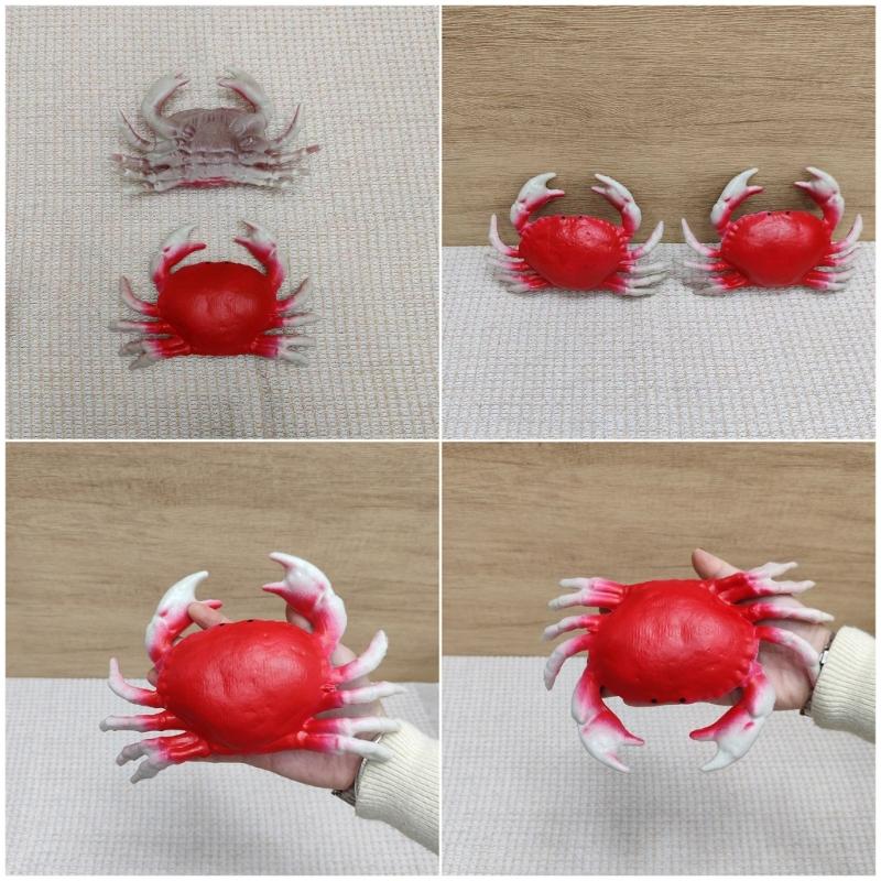 1/2Pcs Simulated Crab Figurines User Friendly ABS Materials Table Decoration Perfect For Kitchen And Marine Decors