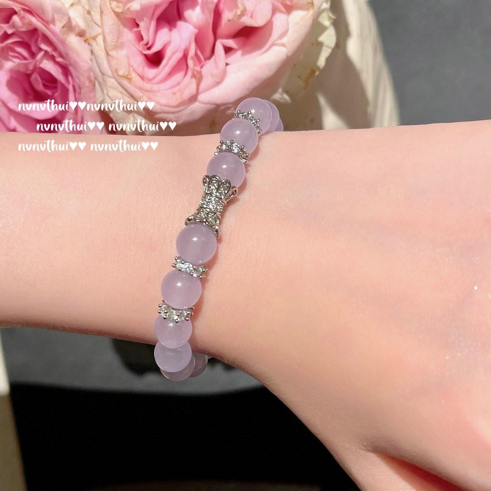 New Chinese Madagascar Purple Chalcedony Beaded Necklace, The Same Style As The Power Power, The Brazilian Emperor Pink And Purple Chalcedony Bracelet