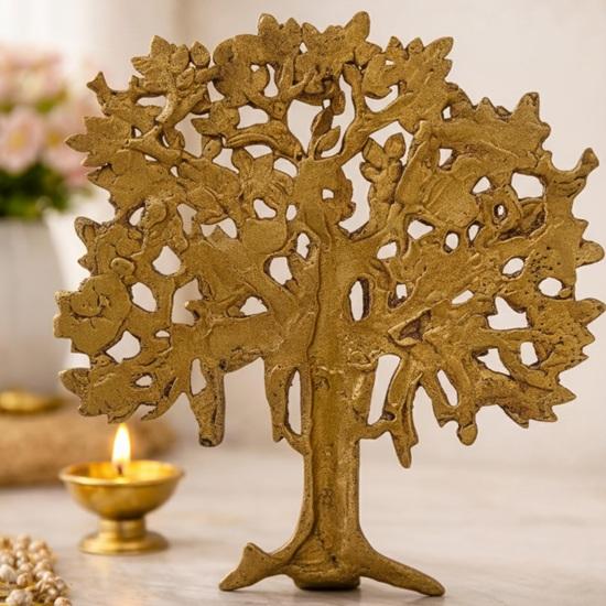 Pure Brass Tree Tree Wall Hanging Home Decor Brass Showpiece Gift for Birthday, Anniversary, Success Gift Wall Hanging