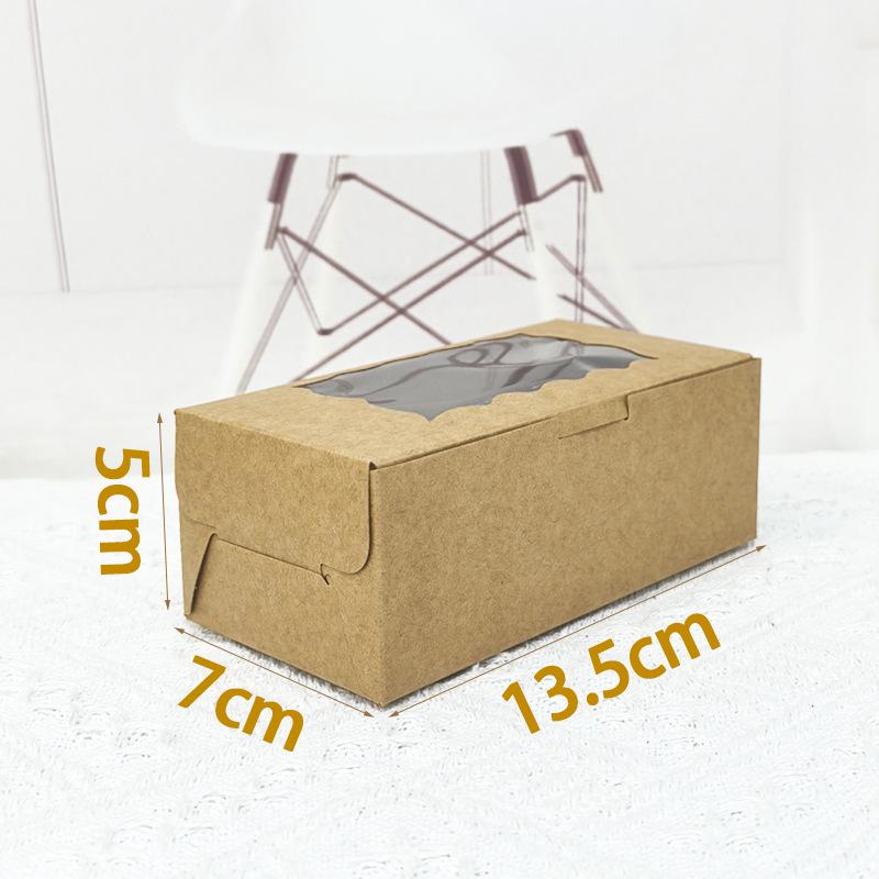 Scatola Pieghevole Trasparente Kraft con Finestra per Cupcake, Caramelle, Biscotti o Macaron