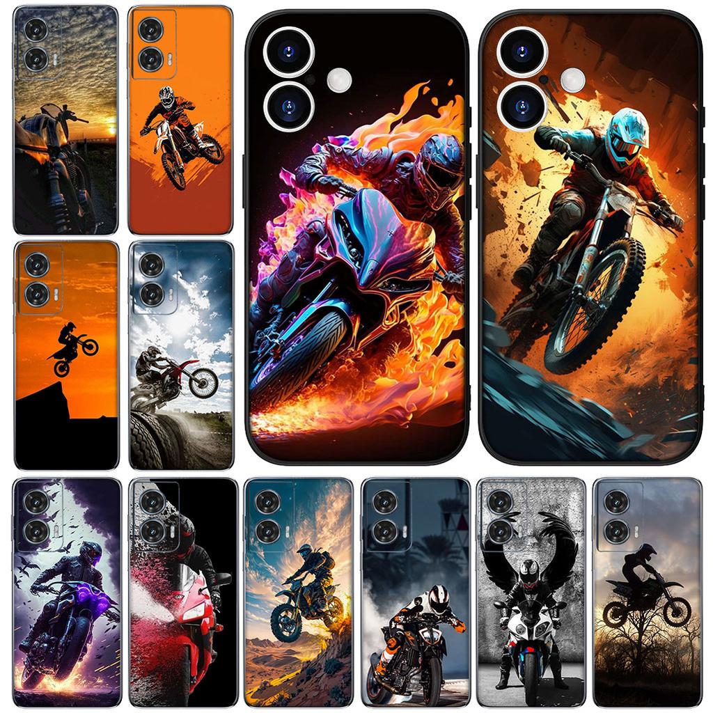 Moto Cross Art Motorcycle Sports Mobile for Motorola Moto G86 G57 G24 G15 G54 Power G13 G14 G34 G35 G45 G60 G53 G55 G64 G75 Case