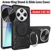 Slide Camera Funda for Redmi 14C 4G Case Armor Slide Lens Magnetic Ring Stand Phone Cover for Xiaomi Redmi 14C Capa