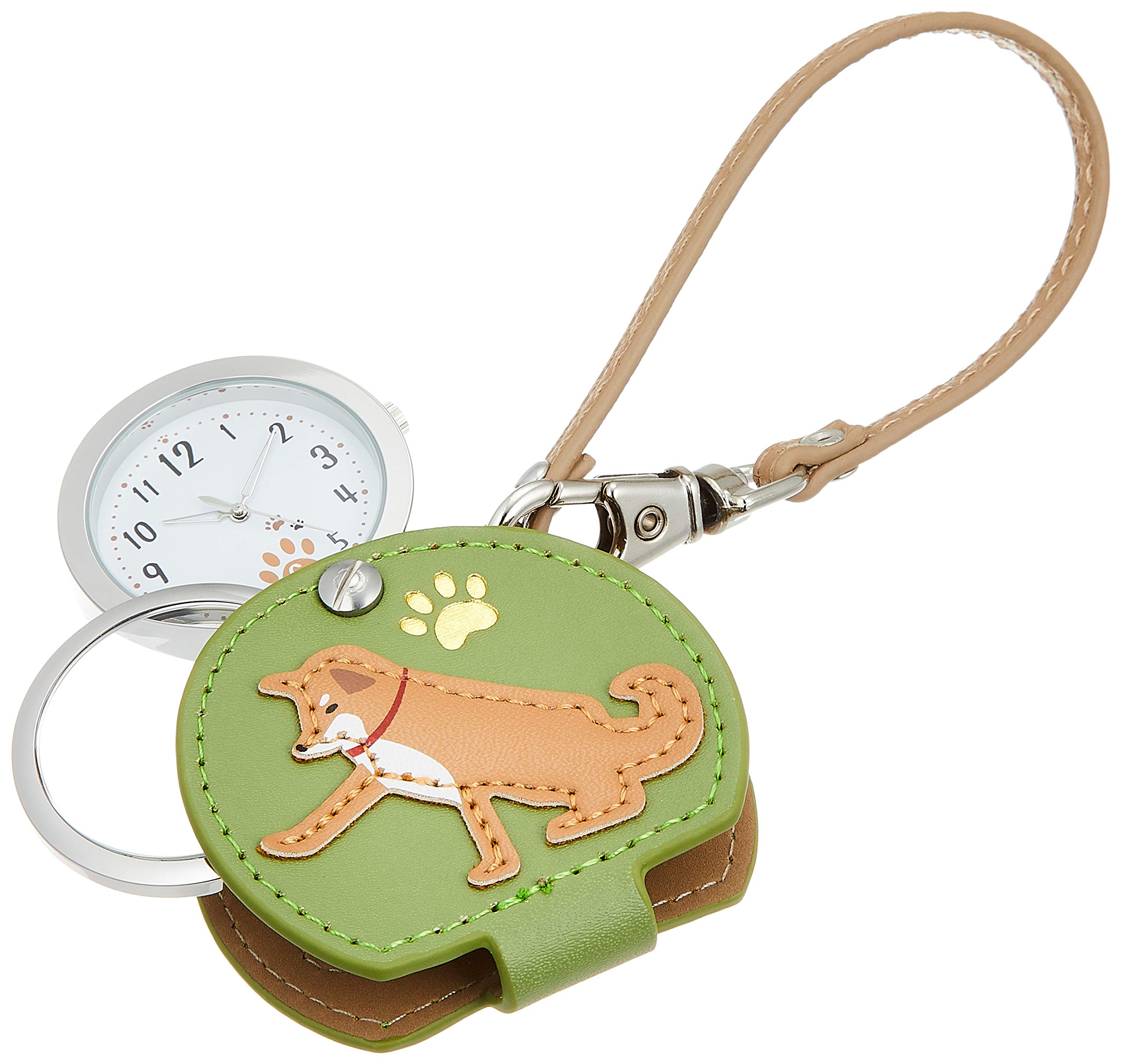 

[Fieldwork] Pocket Watch, Analog, Shiba Inu, Bag Charm, Watch with Magnifying Glass, LW054-1, Women s, Beige