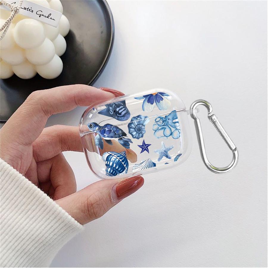 Clear Earphone Cases Cover Case For Airpods 4 3 Pro2 Pro3 2 Pro 1 Marine Turtles