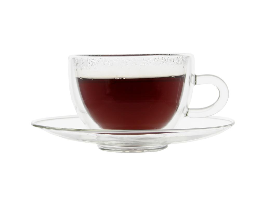 COFFEE TEA CUPS 2 PIECES WITH STANDS THERMAL GLASSES 250ml