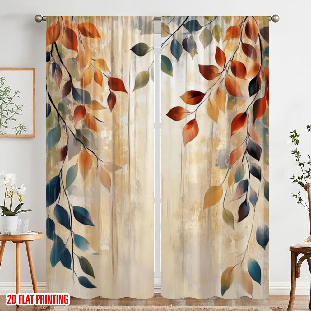 Plane Printing Curtains Roller Blinds Autumn Polyester Woven Without Rod Outdoor Decorations Use Bedroom Curtain Set Of 2 Made Washable Ready