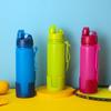Foldable Silicone Water Bottle 500ml Portable Collapsible Cup Hiking Running Gym Outdoor Sports Travel