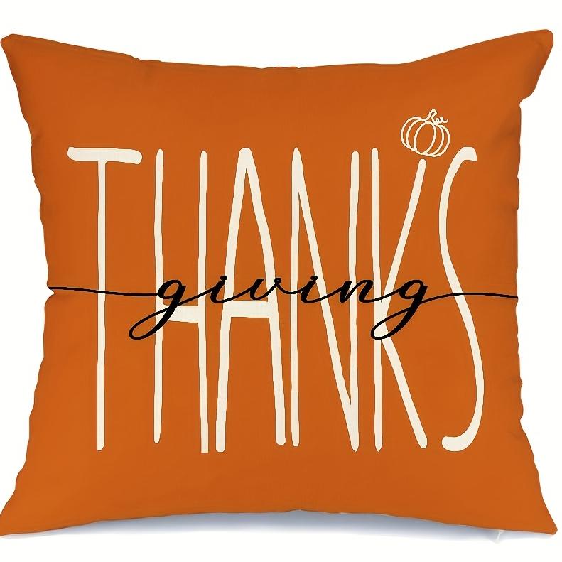 Fall Pumpkin Linen Blend Throw Pillow Cases Zipper Closure Decorative Pillow Covers for Living Room Bedroom Home Party Decor