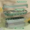 Ice Cube Tray with Lid and Bin Reusable Silicone Ice Ball Maker for Freezer 2-Layer Stackable Ice Tray Molds Release Ice Ball