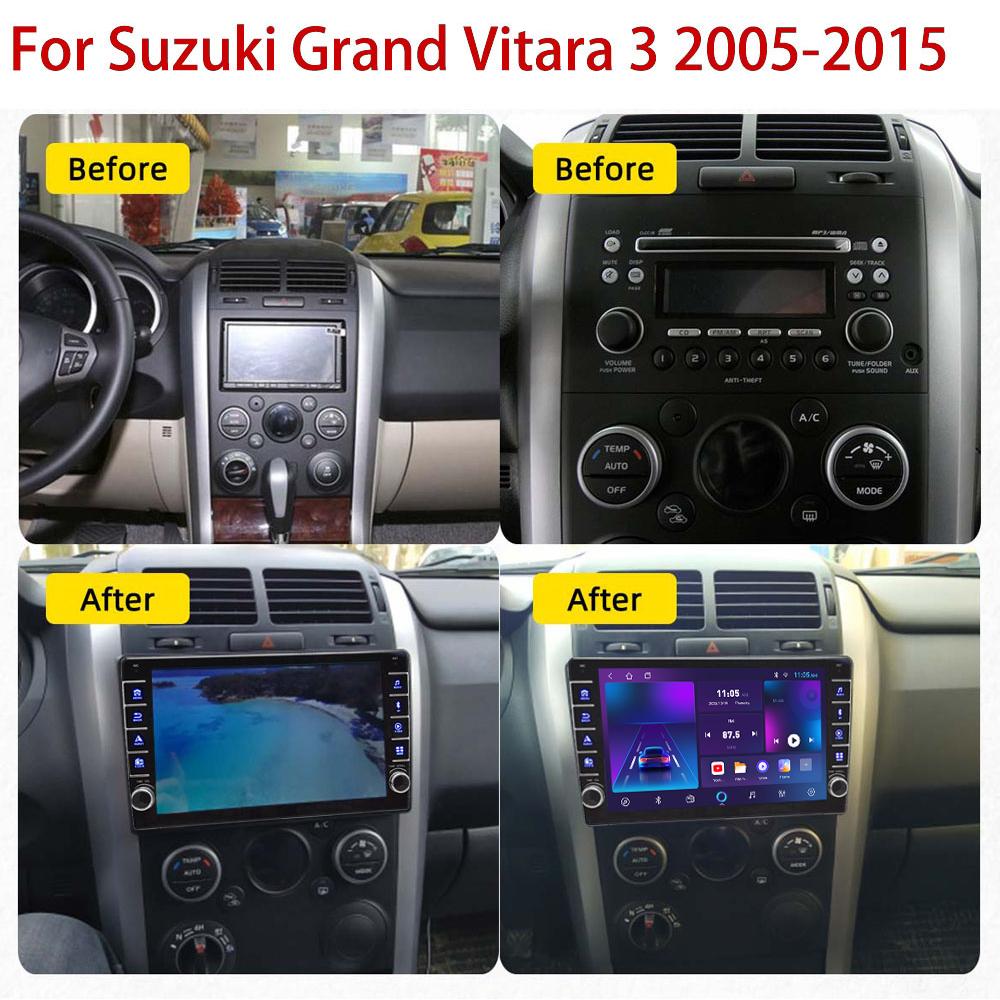 icreative 2 Din Radio samochodowe z androidem multimedialny odtwarzacz wideo dla Suzuki Grand Vitara 3 2005-2015 z gałką przycisku Carplay WiFi 2 + 32GB