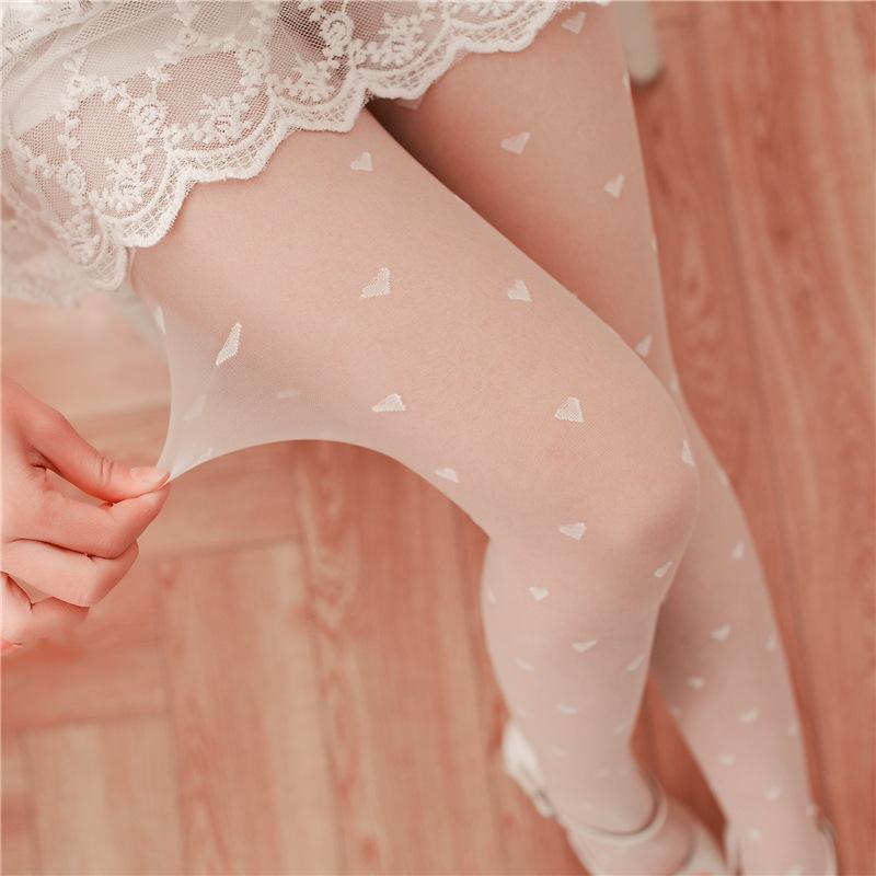 Mu Ruan Core-Spun Jacquard Pantyhose Black Japanese Style Thin Ultra-Sheer jk Women's black pantyhose