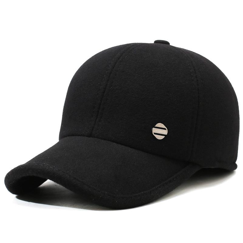 Middle-Aged Autumn Winter Hat Men's Velvet Thick Cap Outdoor Warm Cold-Proof Baseball Cap
