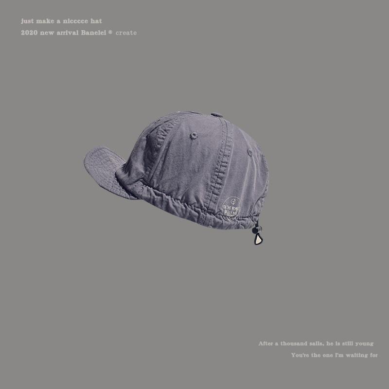 

Short Brim Japanese Style Baseball Cap for Men Women Vintage Washed Cotton Couple Hip Hop Hat Casual Streetwear Sun Cap серый