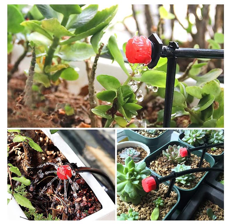 Zestaw 25M Automatyczne Nawadnianie Kropelkowe Zraszające Nawadnianie DIY Ogród Nawadnianie Kropelkowe do Domowego Szklarni Model GA005 185-częściowy Węże, Dysze, Dysze,