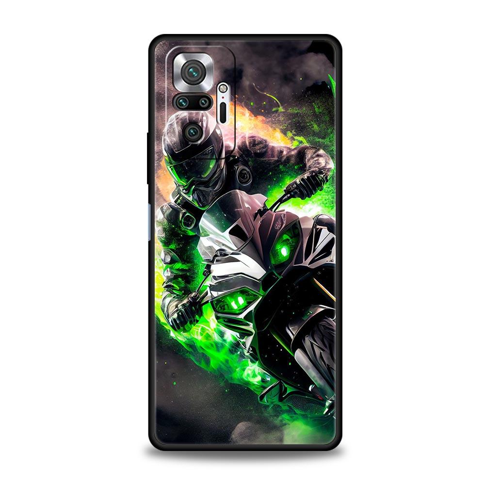 Phone Case Cover for Redmi 14C 10C Note 15 14 13 12 10 11 Pro Plus K40 5G Soft TPU Shockproof Fundas Shell Motorcycle Rider Bags