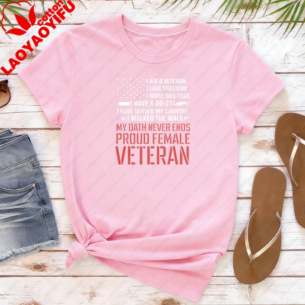 Proud FeUnisex Veteran Shirt Veteran Day Oneck Tshirt 4th of July Gift Veteran Women clothes Thank You Veterans Shirt