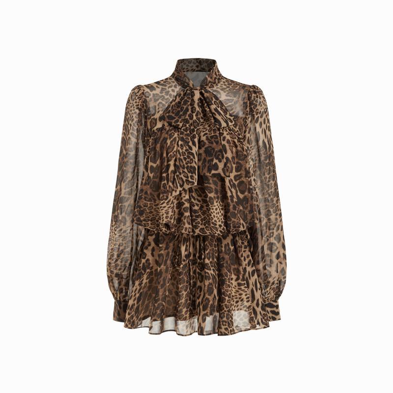 New chiffon lace-up dress temperament elegant