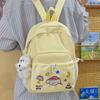 Casual Student Backpack With Dog Star Moon Desk Lamp Checkered Pattern For Girls Travel And School