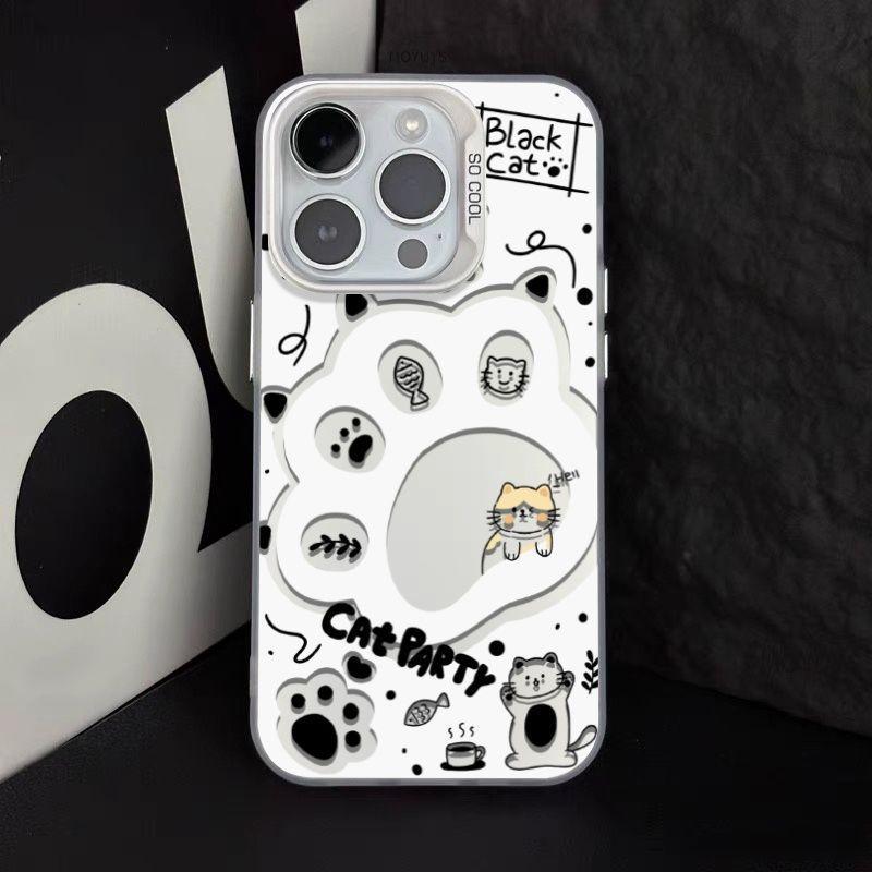 Trendy brand cat claws Apple 11promax mobile phone case iPhone11 cute 11IMD vitality case 11 colored silver