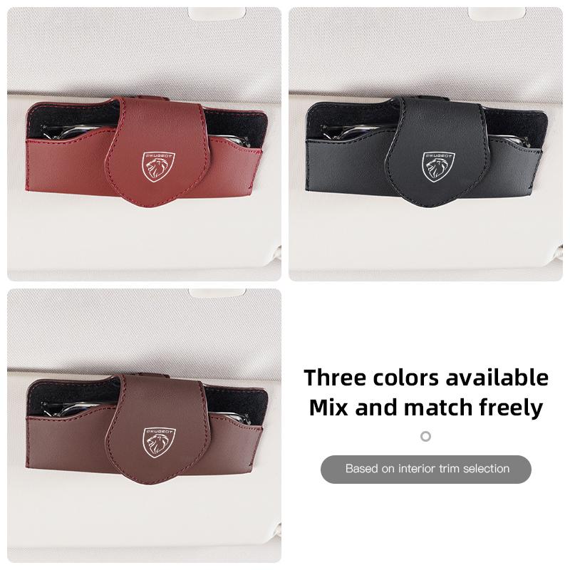 Car Interior Accessories Sun Visor Sunglasses Storage Box For Peugeot 307 607 308 207 206 407 508 408 301 406 208 107 205 106