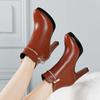 Damen Herbst/Winter Stiletto Stiefeletten - Hohe Absätze, Bequeme Passform, Mit Samt gefüttert, Dicke Sohle.