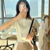 Women's Summer White Slimming Round Neck Short Sleeve T-Shirt: Fashionable, Versatile, and Age-Reducing Basic Top