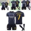 2324 Real Madrid Blue Away Jersey 10 Modric 7 Vincius 5 Varane Football Kit