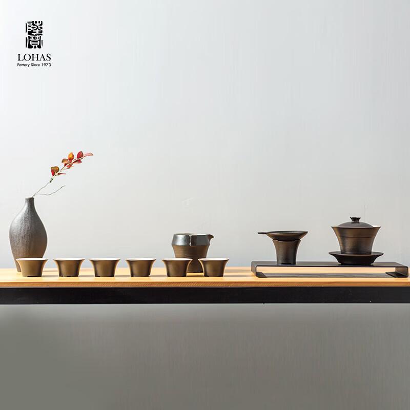 LuBao Ceramic Kung Fu Tea Set with Gaiwan & Tray