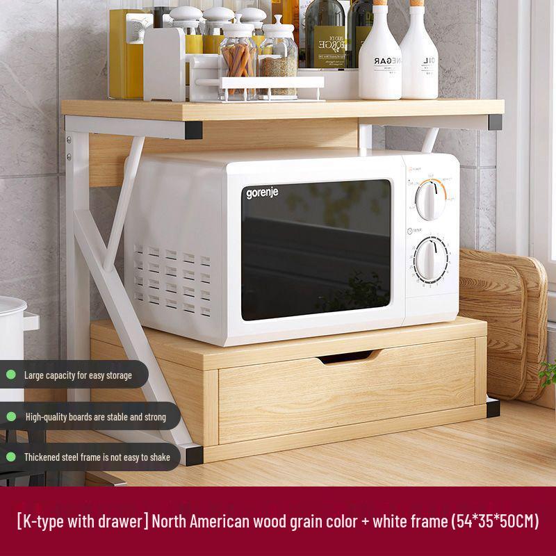 "Scaffale a Doppio Strato per Bancone da Cucina, Microonde e Spezie"