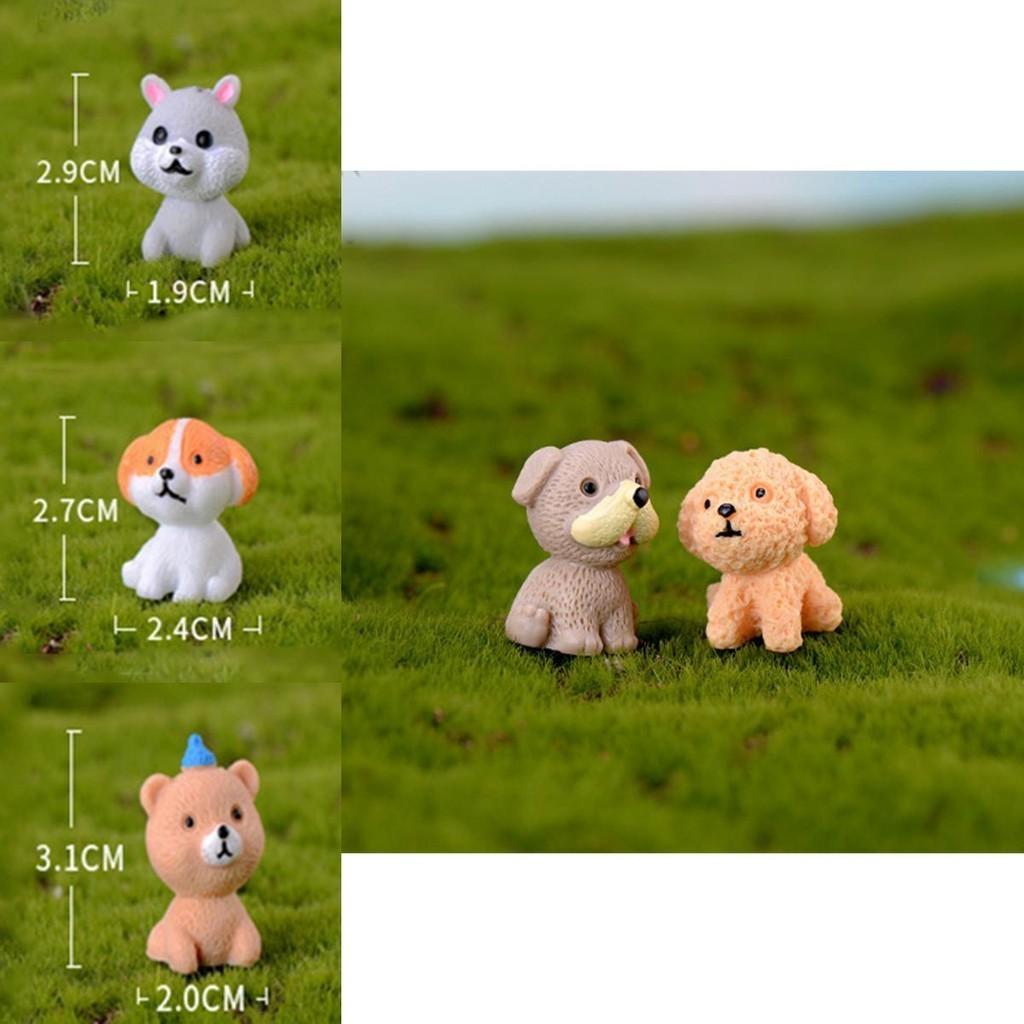 Entzückende Mini-Resin-Hundepuppen 12 Stil Ornamente Perfekt für bezaubernde Gartendekoration