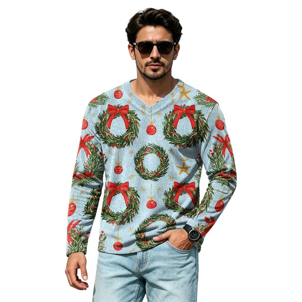 Men's Casual Loose Fit V-Neck Top