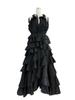 Elegant High-End Tiered Peplum Dress with Irregular Hem