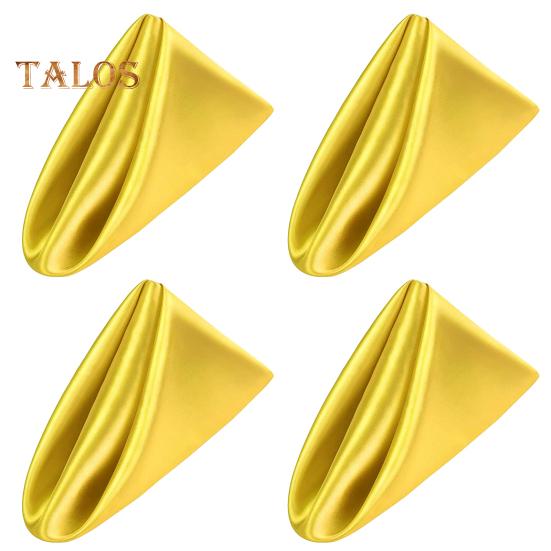 

Набор из 4 салфеток, которые можно стирать, усиленные края, яркие цвета, легко чистить, многоразовые салфетки, украшения для вечеринок и ужинов лимонно-желтый