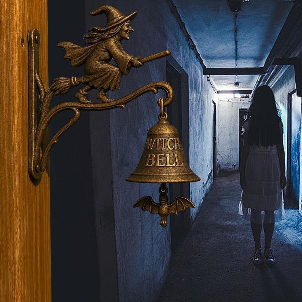 Campanello da Porta a Muro Strega Design Strega su Scopa Accessorio Decorativo Gancio da Porta in Ghisa Campanello Campanello di Benvenuto