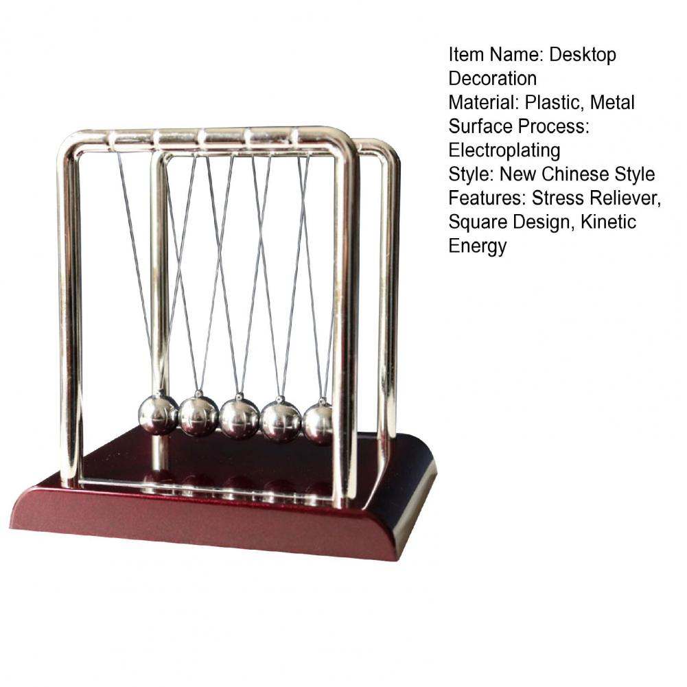 Berço de Newton Pêndulo de Metal Brinquedo Educacional de Física Design Quadrado Energia Cinética Escritório Alívio do Estresse Ornamento Bola de Equilíbrio