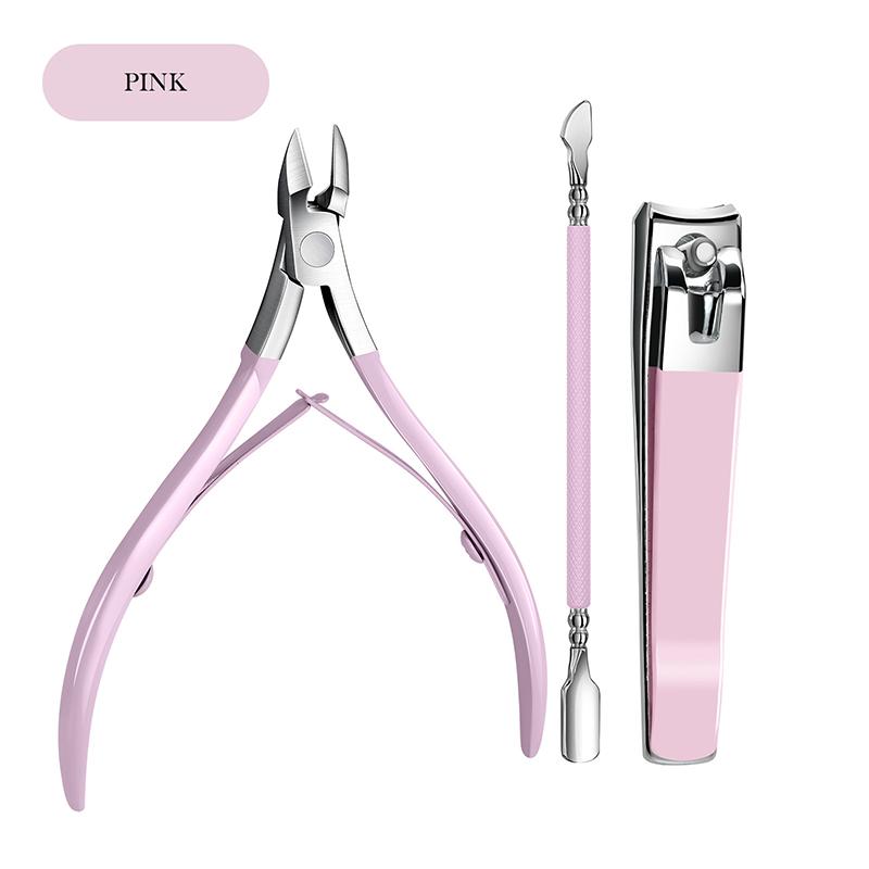 Nail Cuticle Removal Tools Kit, Cutter + Cuticle scissors + Pusher, Dead Skin remover