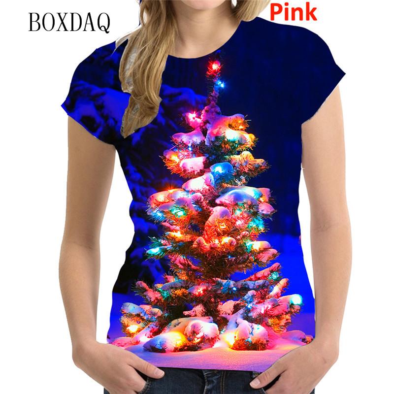 

Різдвяна ялинка з 3d-принтом. Жіночі модні футболки з короткими рукавами. Вуличні хіп-хоп. Різдвяні жіночі футболки. Великі повсякденні новорічні топи. S