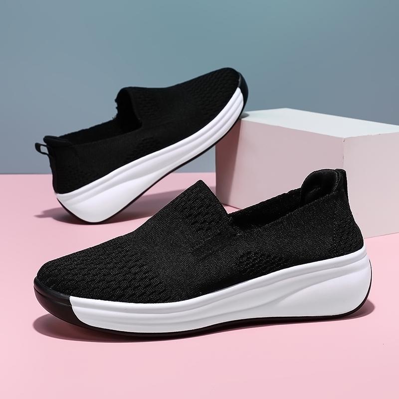 2025 Breathable Loafers Women Spring Summer Slip On Knitted Sports Shoes Woman Anti Slip Soft Sole Walking Shoes Lady