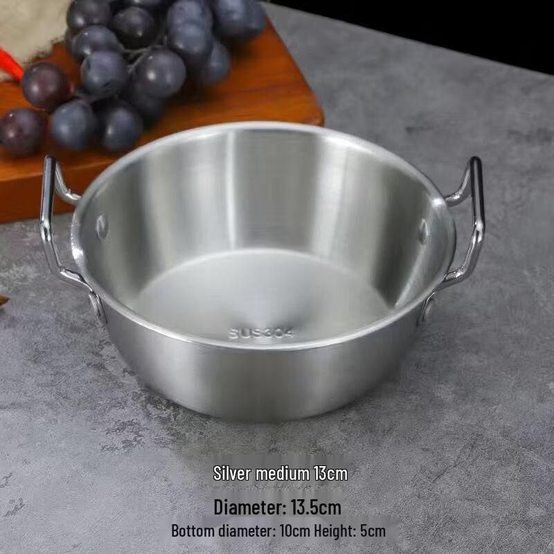 ZISIZ Korean Style Double Handle Enamel Snack Bowl