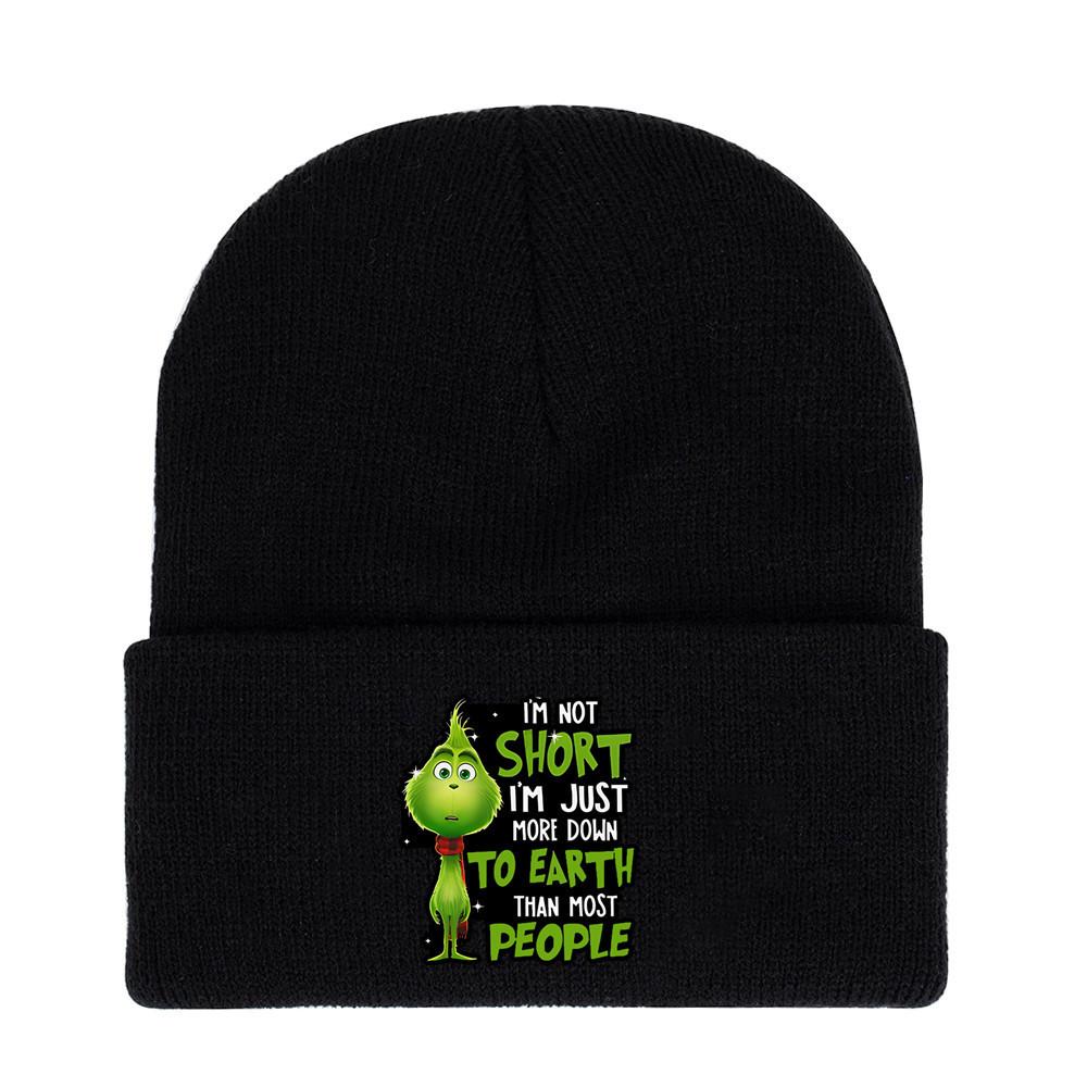 The Grinch Print Knit Hat With Earmuff Protection For Winter Warmth And Unisex Use