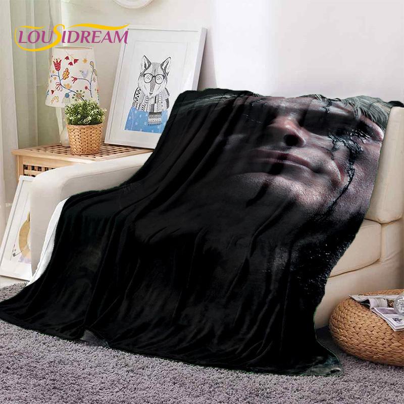 Mads Mikkelsen 3D Schauspieler StarSoft Decken, Warm halten Überwurfdecke Bequeme Decke für Picknick Betten Sofa Zuhause Schlafzimmer Geschenk Kind