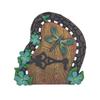 Wall Decorative Gate - Colorful Resin Leprechaun Garden Decorative Gate - Decorative Tree Stump Decoration Decorative House For Outdoor Patio Garden