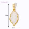 Trendy 18K Gold Plated Natural Shell Leaf Shape Pendant Charms For Bracelet Necklace Making Accessories DIY Jewelry Pendants