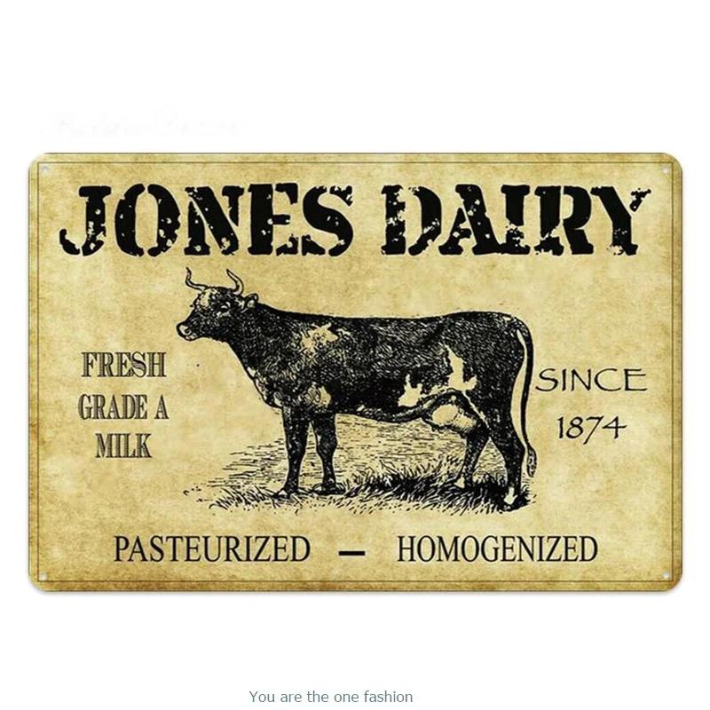 Metal Tin Signs Farm Cows Chicken Pig Sheep Structure Diagram Vintage Metal Sign Wall Decor For Farnhouse Market Tinplate Plaque