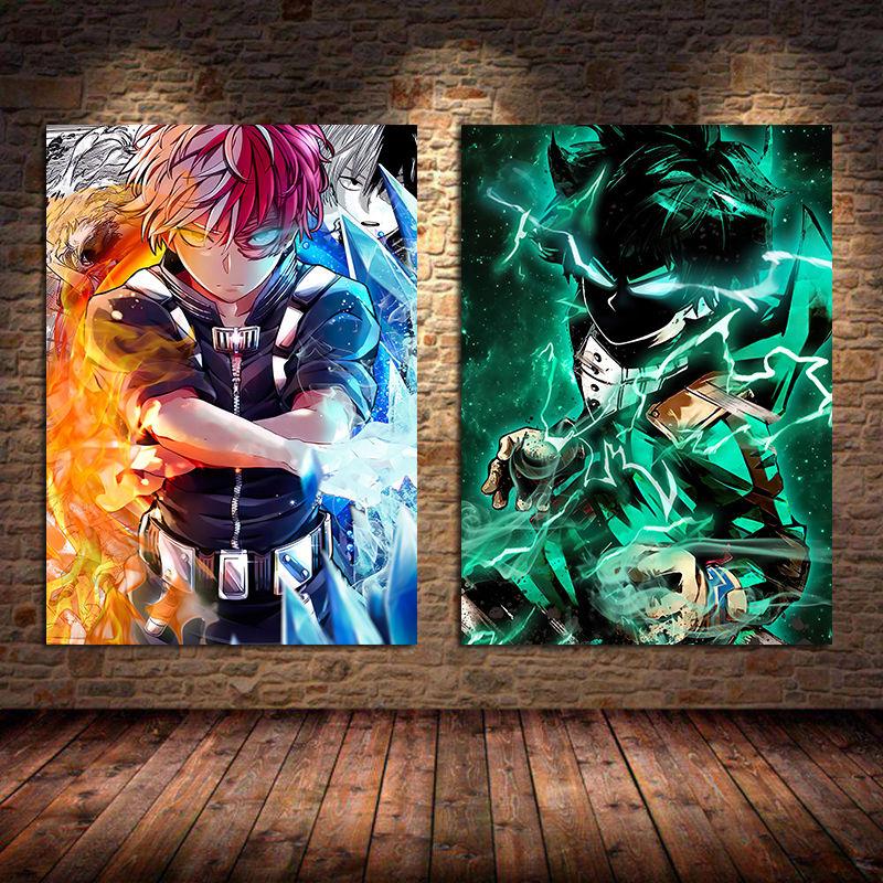 Japanese Anime My Hero Academia Poster Pictures Comics Wall Art Canvas Painting for Bedroom Living Room Home Decoration Unframed