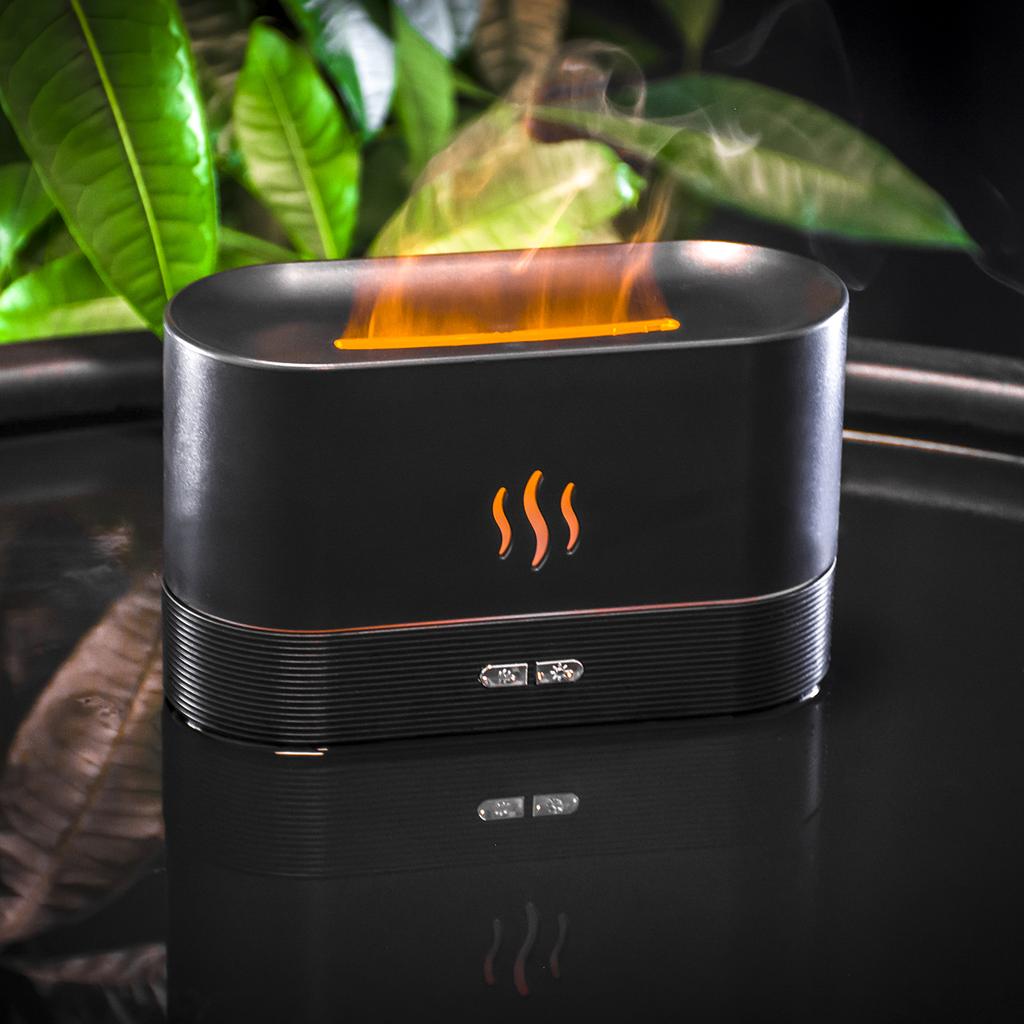 Air humidifier diffuser fireplace usb aromatherapy for living room black