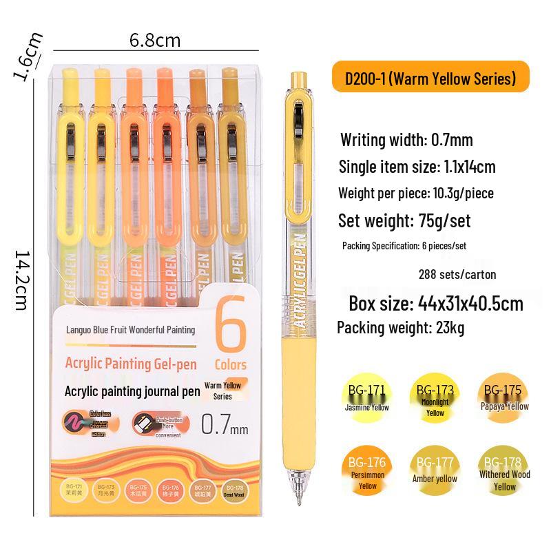 90-Color Blue Fruit Acrylic Paint Pen, 0.7mm Large Capacity Hand-Press Student Journal Marker