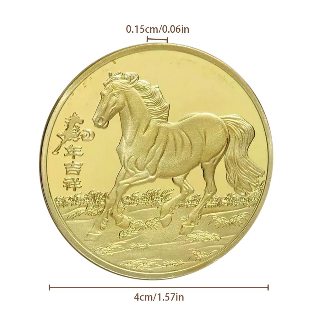 Commemorative Coin Collectible Keepsake 2026 Year Of The Horse Commemorative Coin 3D Embossed Horse for Men Women birthday gift золотой