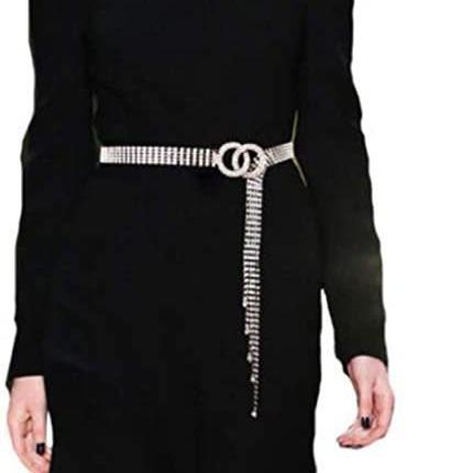 Cross-Border Hot Sale Waist Chain Rhinestone Full Tassel Belt Fashion All-Match Double Ring